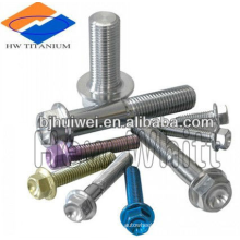 Gr5 titanium hex flange head bolt with various colors